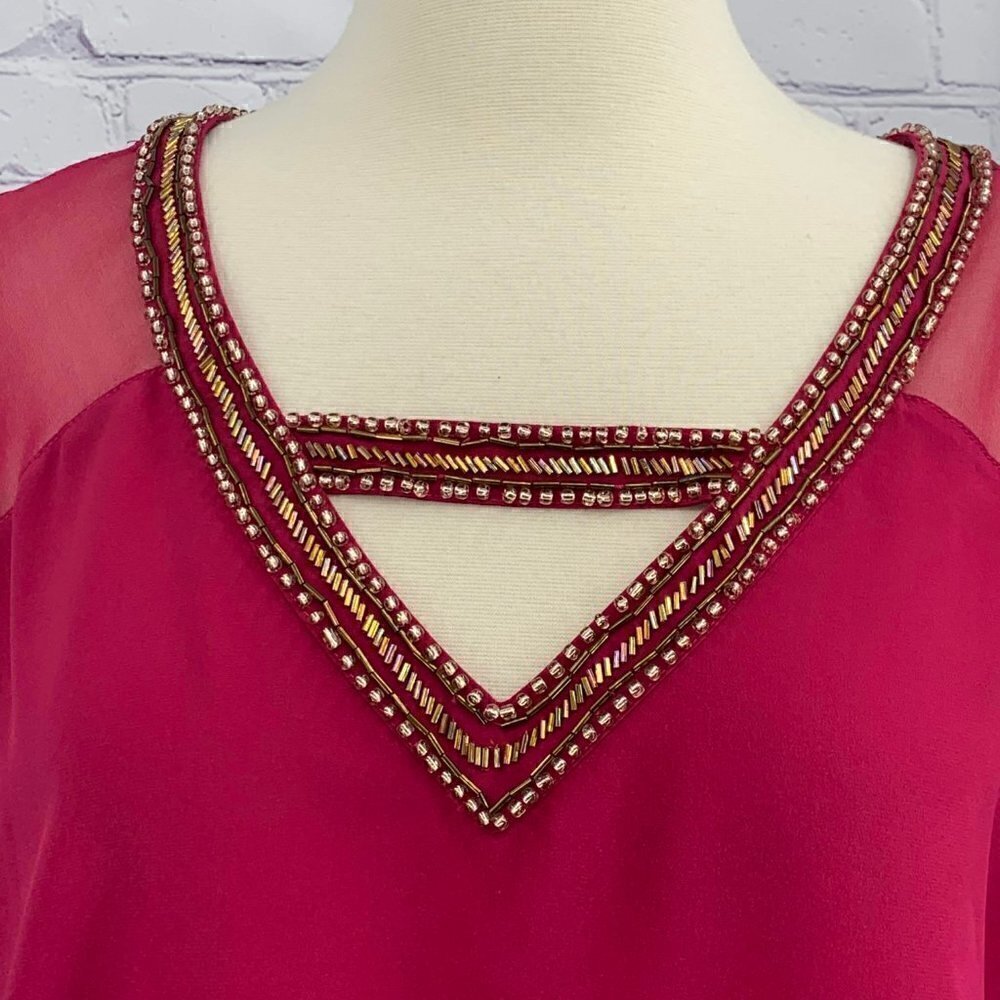 Madison Marcus Silk Fuchsia Sleeveless Top - Picture 4 of 6